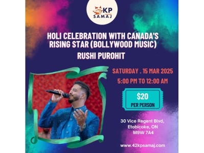 Holi celebration with Canada's rising star (Bollywood music) Rushi Purohit